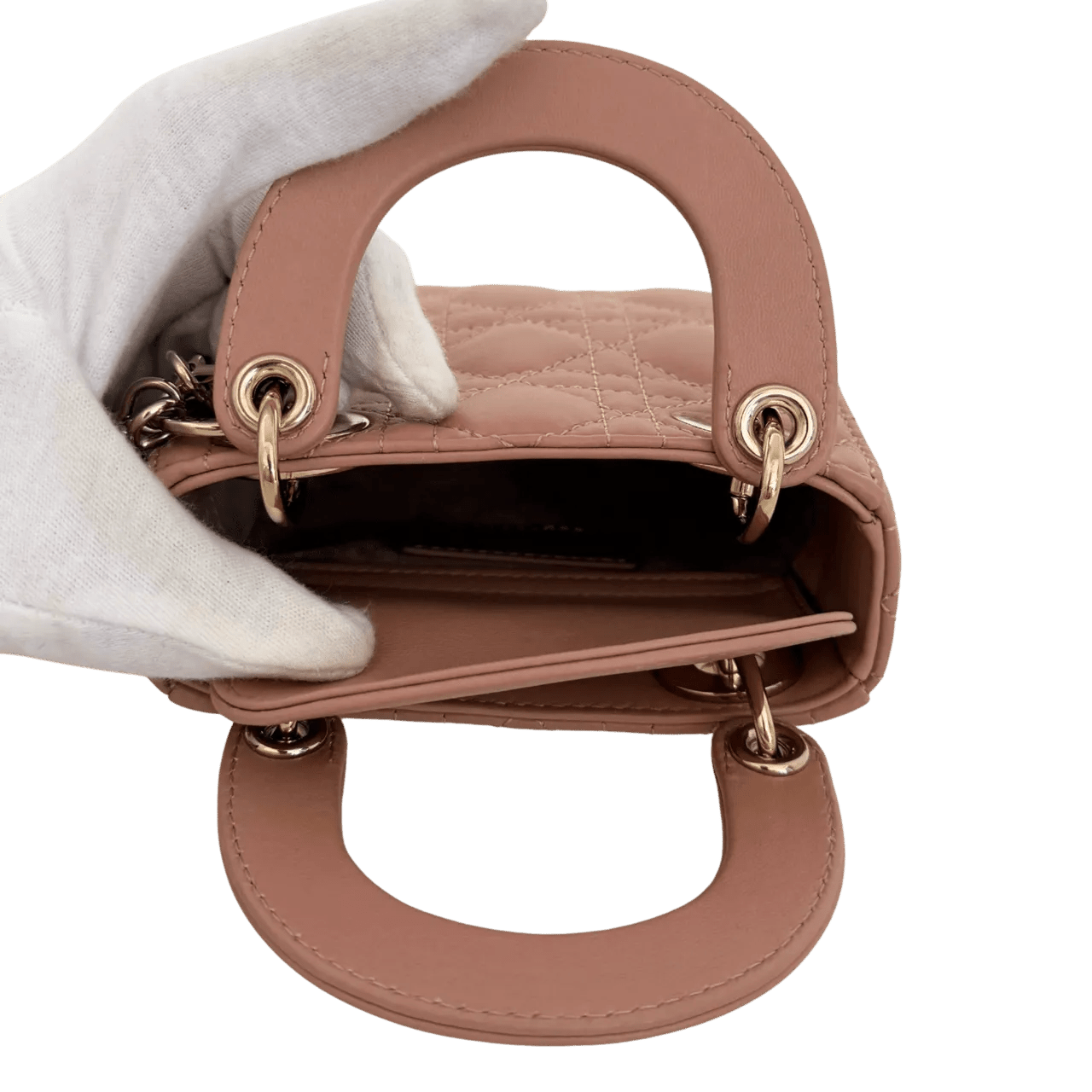 Thumbnail - Christian Dior Hobo Bags - Dior Lady Dior Micro Bag Lambskin Rose de Vents Fu - Gr. unisize - in Gold - für Damen