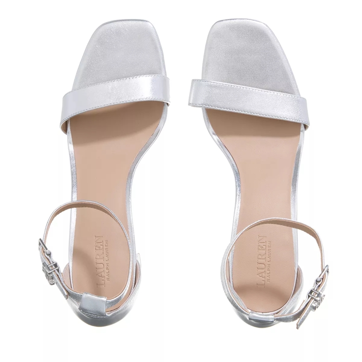 Lauren Ralph Lauren Logan Sandals Heel Sandal Polished Silver Strappy Sandal
