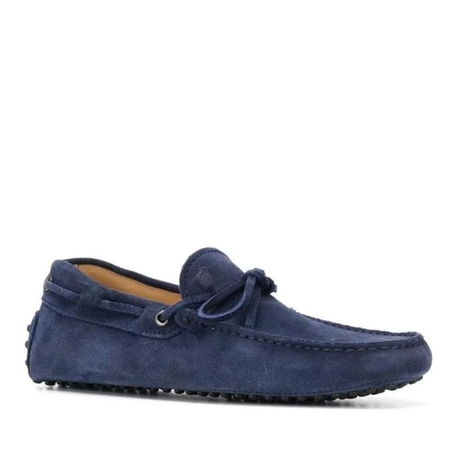 Tod's Blue Suede Loafers Blue Mocassin