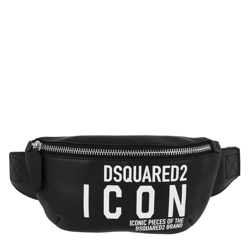 Dsquared2 Icon Belt Bag Leather Black/White Crossbody Bag