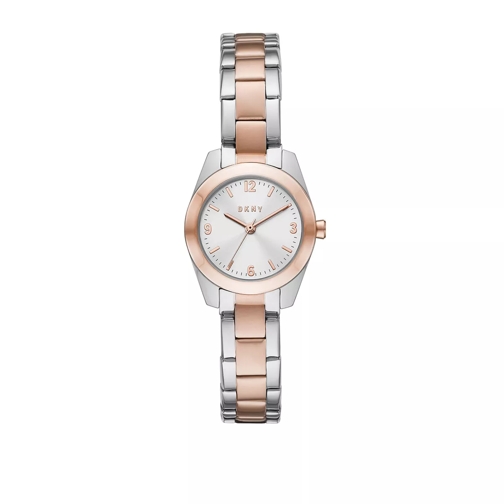 DKNY Nolita Three-Hand Stainless Steel Watch Silver/Rosé Dresswatch