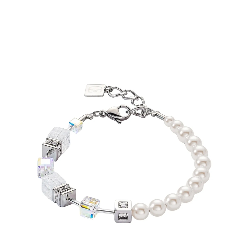 COEUR DE LION Armband GeoCUBE® Precious Fusion Pearls Armband weiss