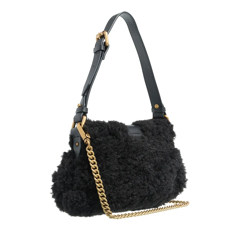 Pinko Schultertasche Jolene Shoulder Mini Nero Limousine-Chocolate Gold(Image 12)