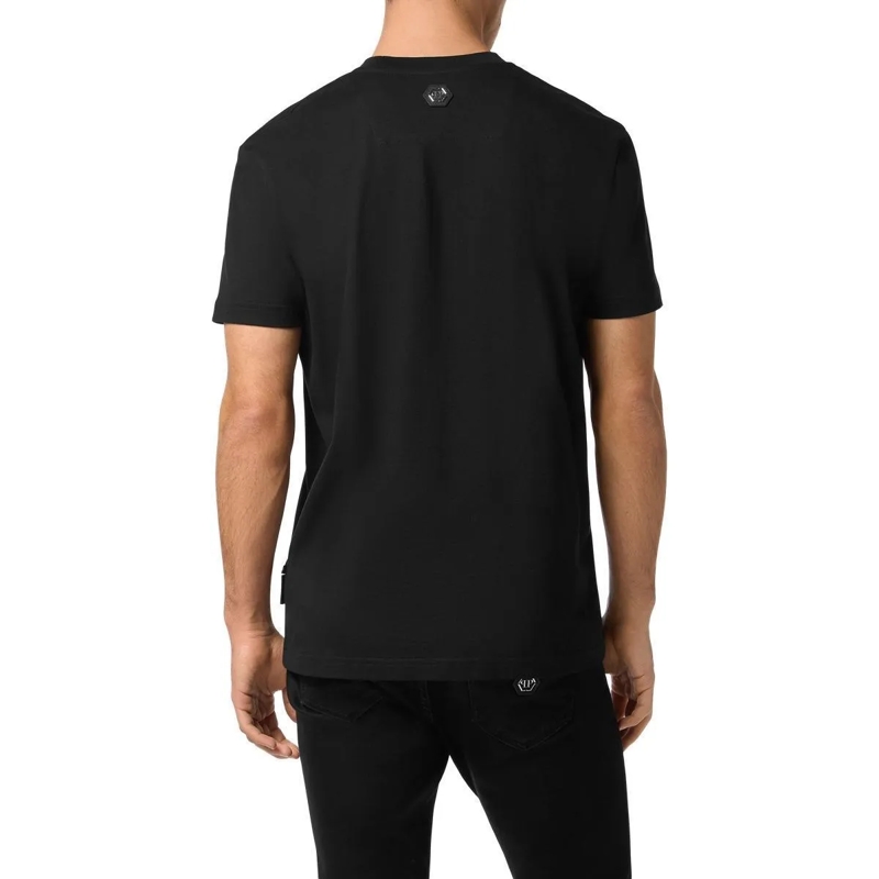 Philipp Plein T-Shirt T-Shirt Rundhalsausschnitt Ss Signature Verziert schwarz