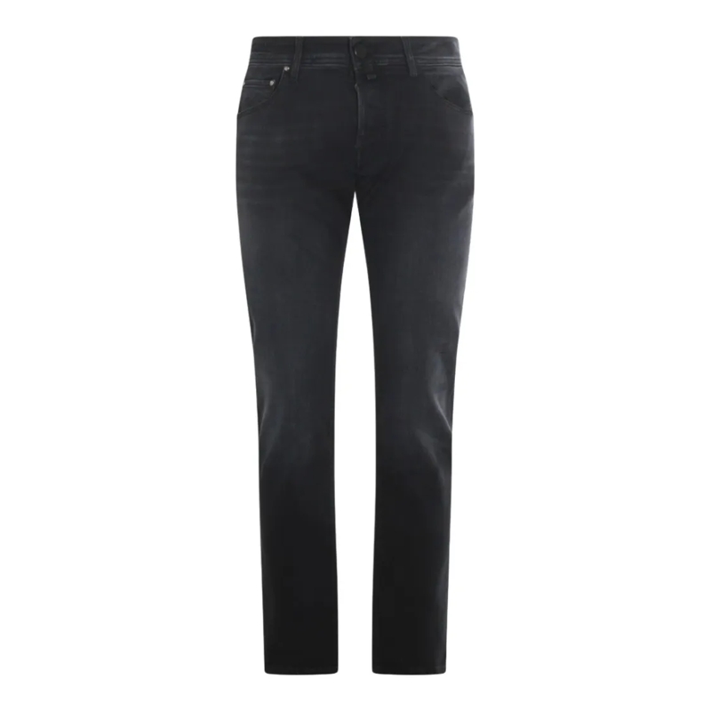 Jacob Cohen Jeans Straight-Leg Jeans With Subtle Fabric Detail Black