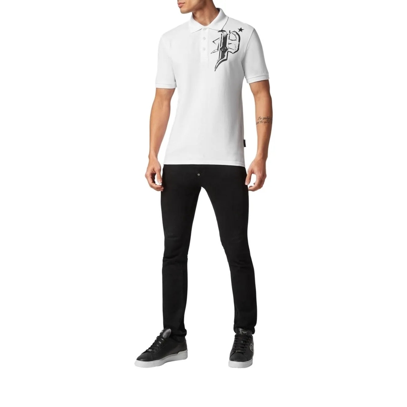 Philipp Plein Poloshirt Poloshirt Skull&Bones weiss(Image 3)