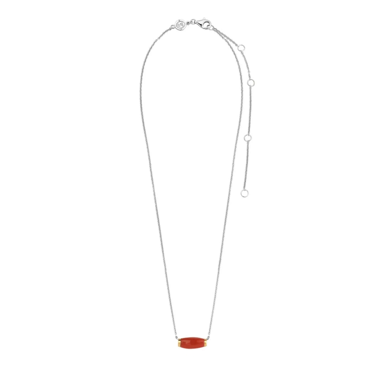 Ti Sento Mittellange Halskette 925er Sterlingsilber The Red Golden Pendant rot(Image 2)