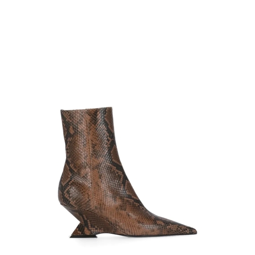 The Attico Brown Leather Boots Brown Botte