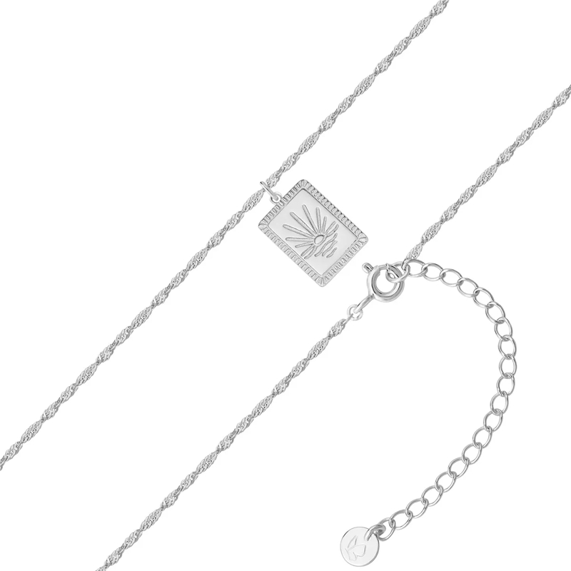 Glanzstücke München Mittellange Halskette Sterling Silber Halskette Sonnenuntergang silber(Image 3)