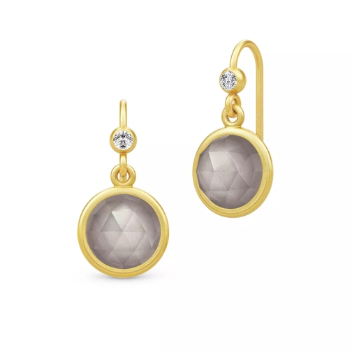 Julie Sandlau Moon Earrings Gold/Grey Pendant d'oreille