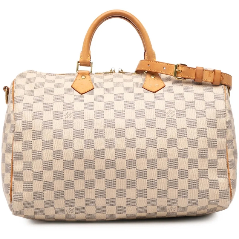 Louis Vuitton Schultertasche Damier Azur Speedy Bandouliere 35 weiß