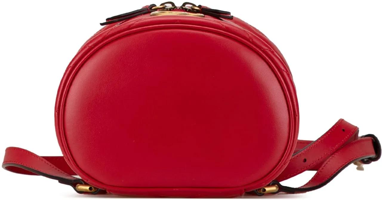 Gucci Rugzakken GG Marmont Round Leather Backpack in rood