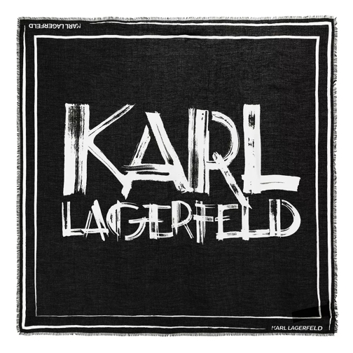 Karl Lagerfeld K/Ikon Print Deco Scarf Black/White Lightweight Scarf