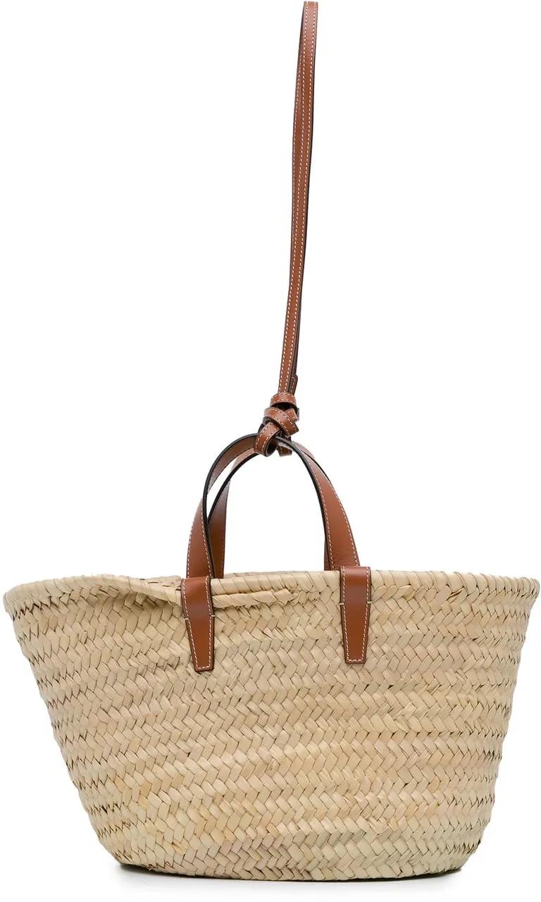 Celine Totes & shoppers Teen Heart Triomphe Raffia Panier Tote in bruin