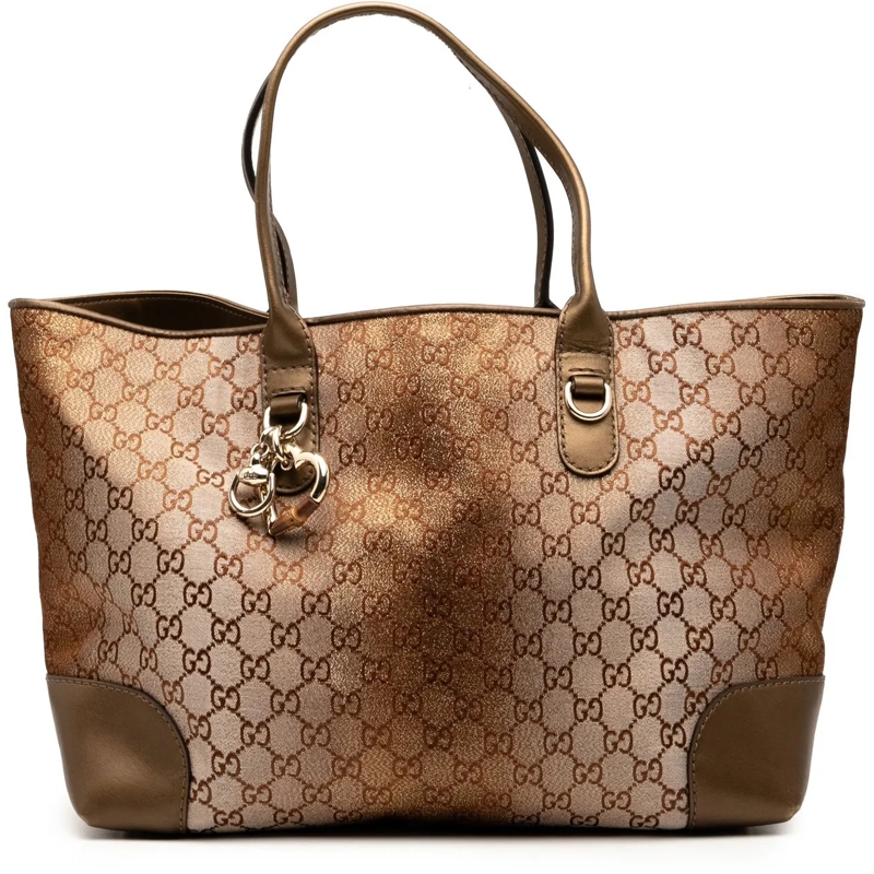 Gucci Shopper GG Lurex Heart Bit Tote braun