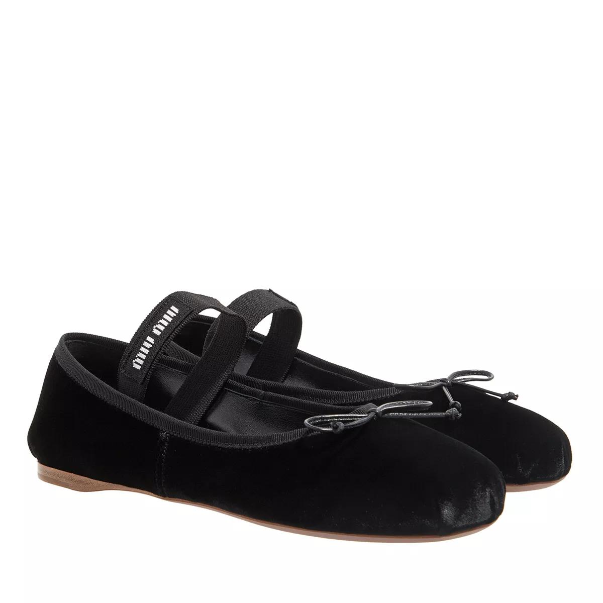 Miu Miu Loafers & Ballerinas - Woman Velvet Ballerinas - Gr. 36 (EU) - in Schwarz - für Damen