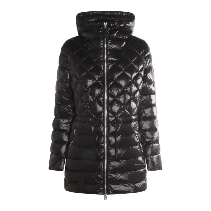 Mackage  Glossy Quilted Down Coat With Fitted Silhouette Black