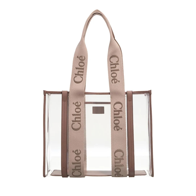 Chloé Shopper Woody Tote Bag Beige