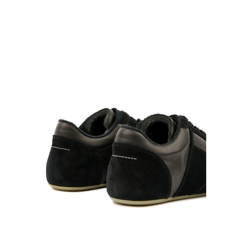MM6 Maison Margiela Low-Top-Sneaker Black Leather And Suede Sneakers Black(Image 4)