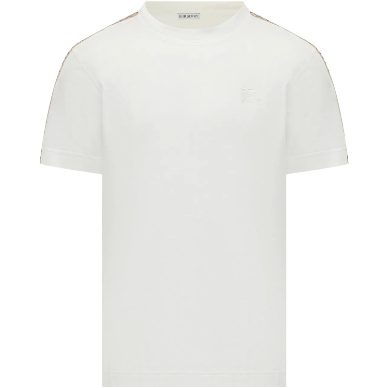 Burberry T-shirt T-Shirt con Motivo Check weiß