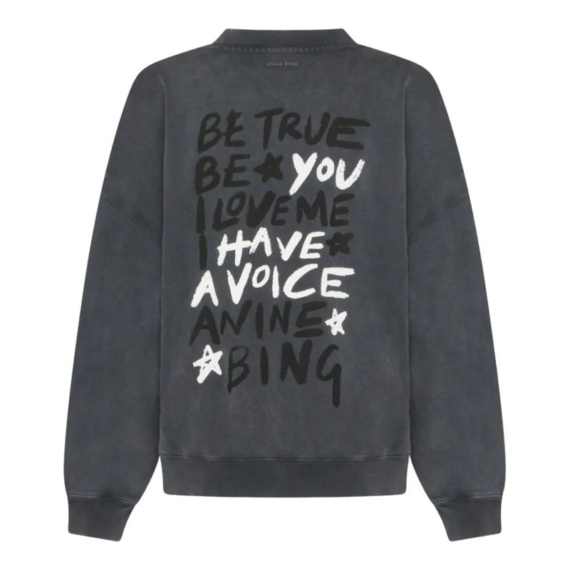 Anine Bing Pullover Relaxed-Fit Charcoal Grey Sweater Grey(Image 3)