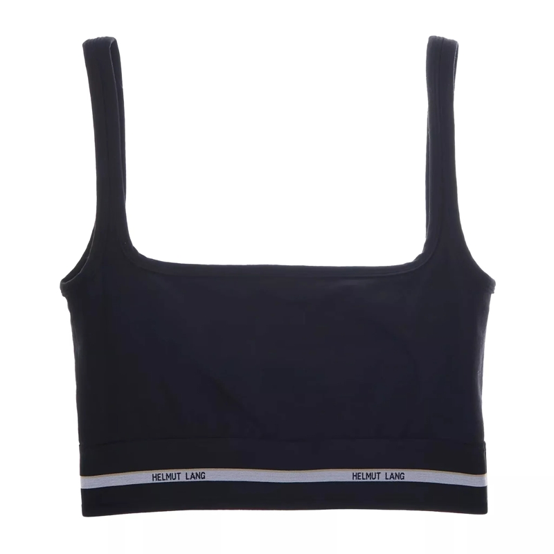 Helmut Lang Legeres Oberteil Logo Bralette Top Schwarz(Image 2)