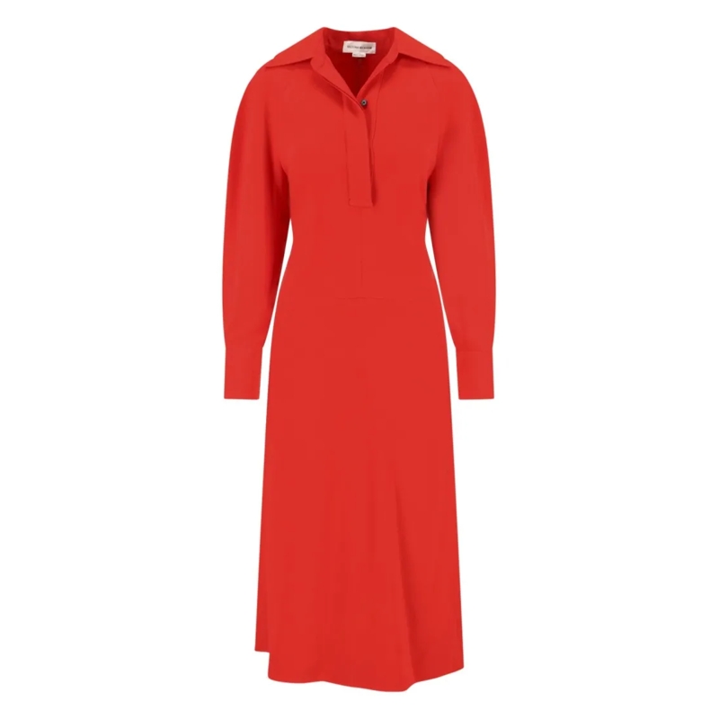 Victoria Beckham Midikleid Shirt Midi Dress Red Red