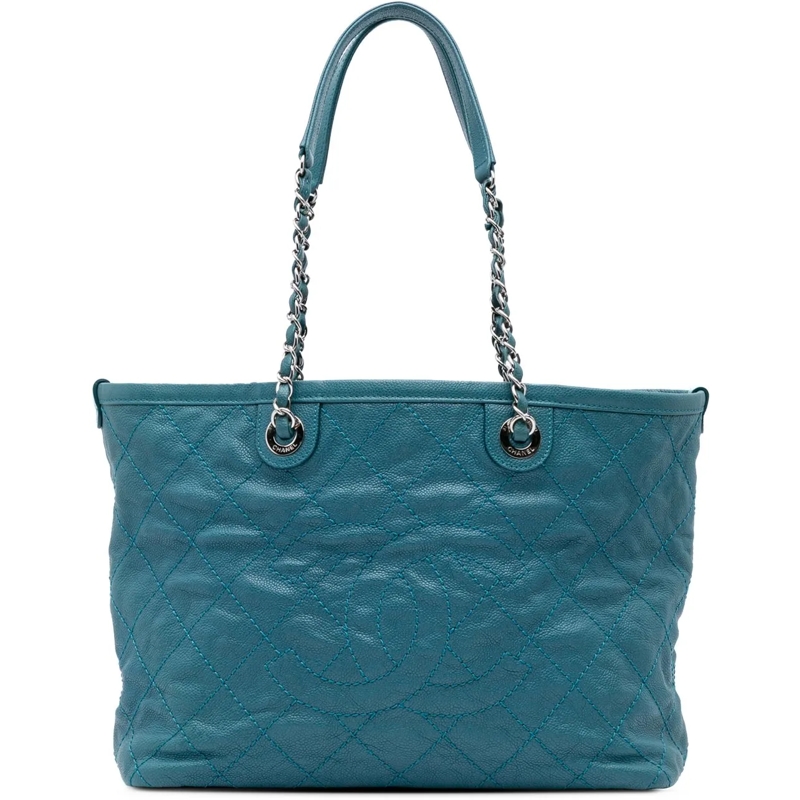 Chanel Shopper Small Quilted Caviar Daily Shopping Tote blau