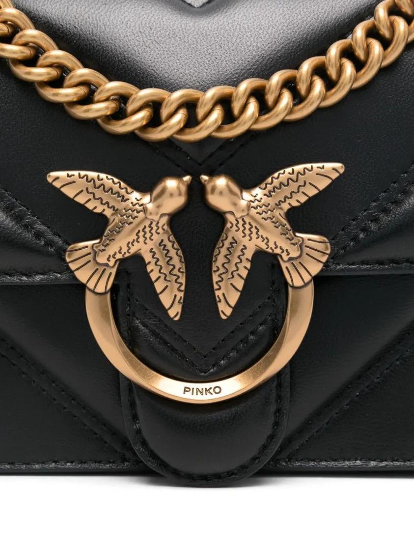 pinko Hobo bags Quilted Black Shoulder Bag in zwart