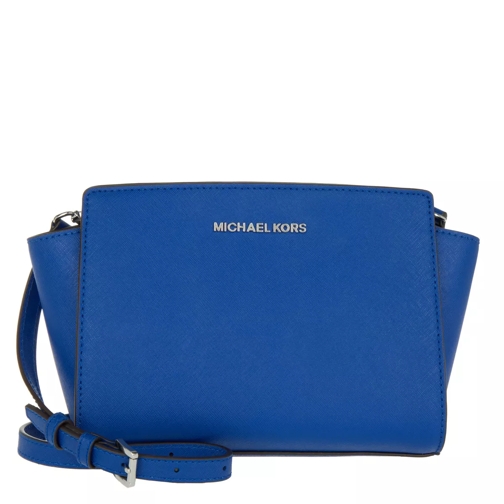 MICHAEL Michael Kors Selma MD Leather Messenger Electric Blue Crossbody Bag