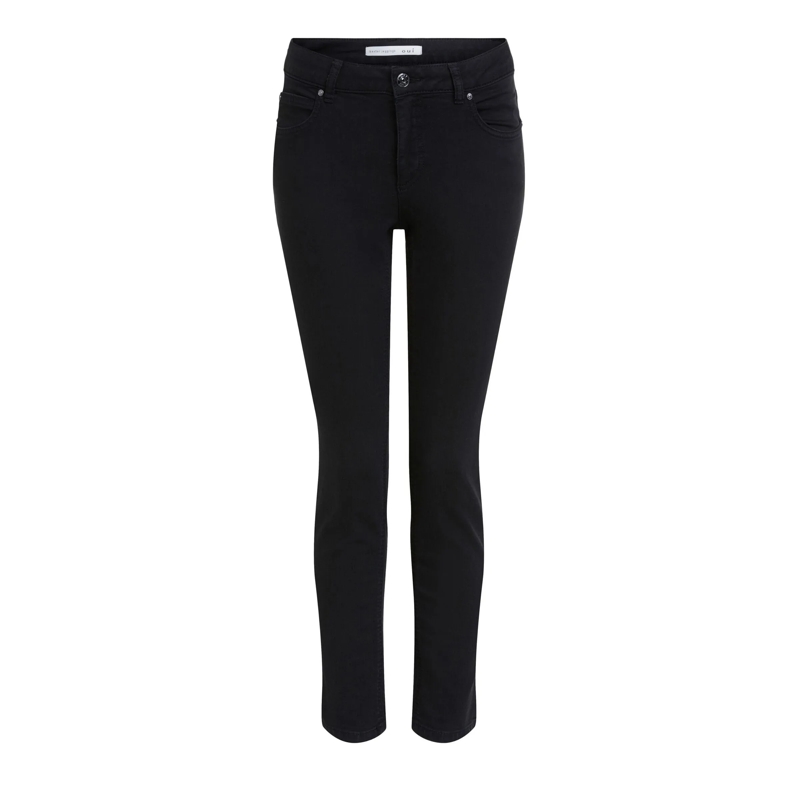 Oui Skinny-Leg-Jeans Jeggings BAXTOR cropped schwarz
