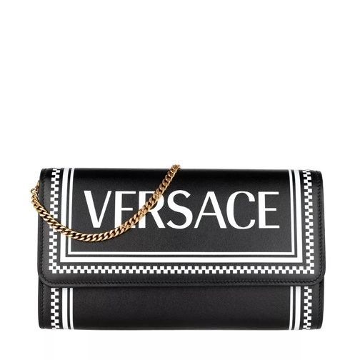 Versace Logo Chain Crossbody Black Tribute Gold Borsetta a tracolla