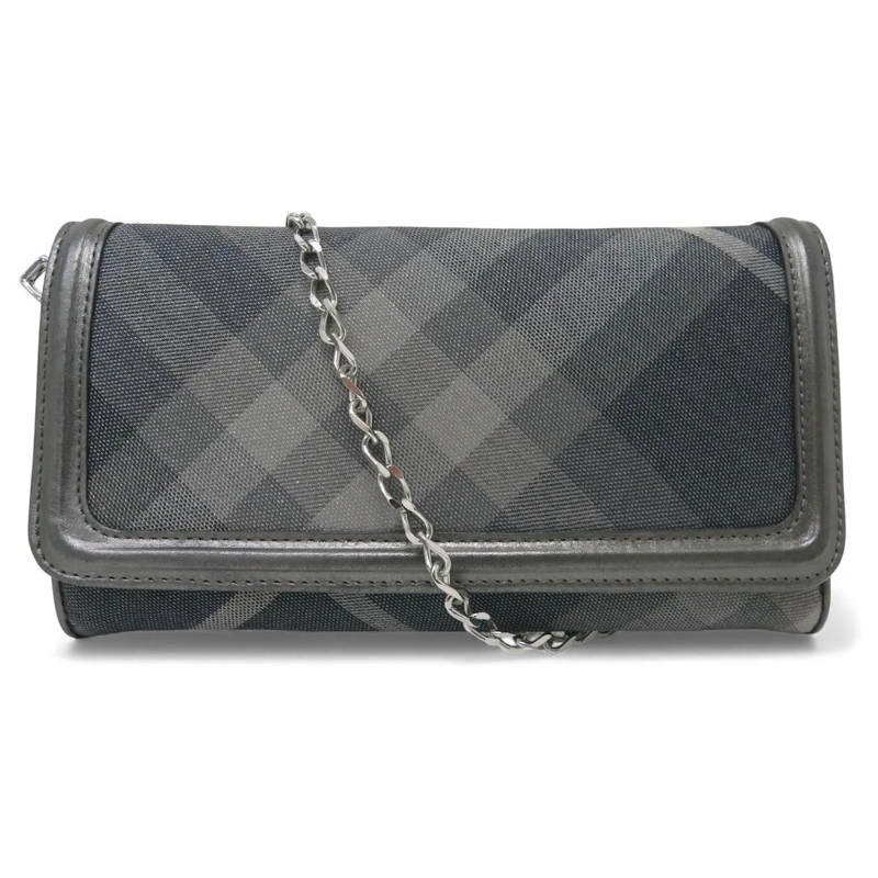 Burberry Crossbody Bag BURBERRY GELDBÃ–RSE MIT KETTE TARTAN WEB LEDER CLU grau