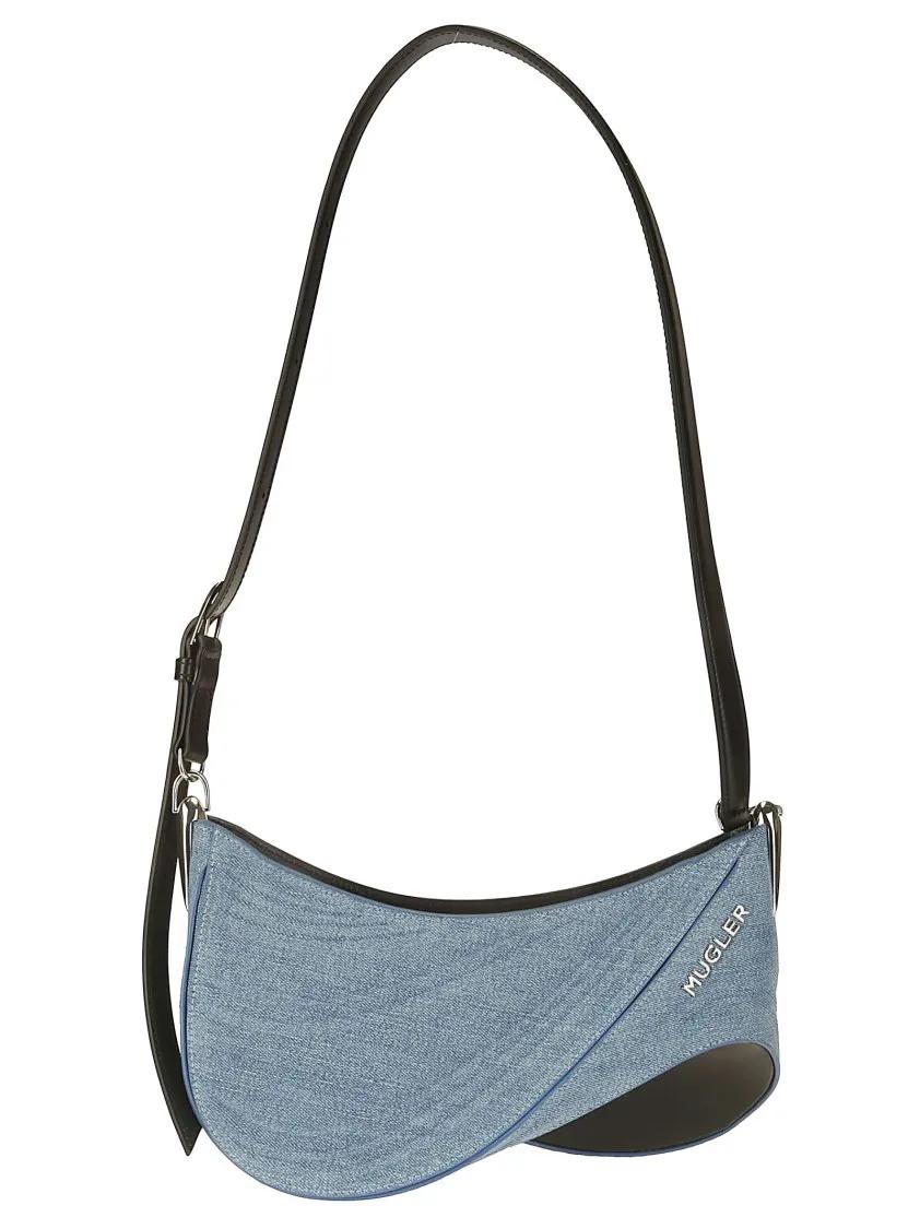 Mugler Shopper - Shoulder Bag In Fabric And Leather - Gr. unisize - in Blau - für Damen