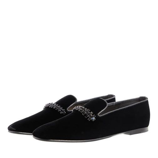 Jimmy Choo Embellished Velvet Pointed Mules Black Mocassino