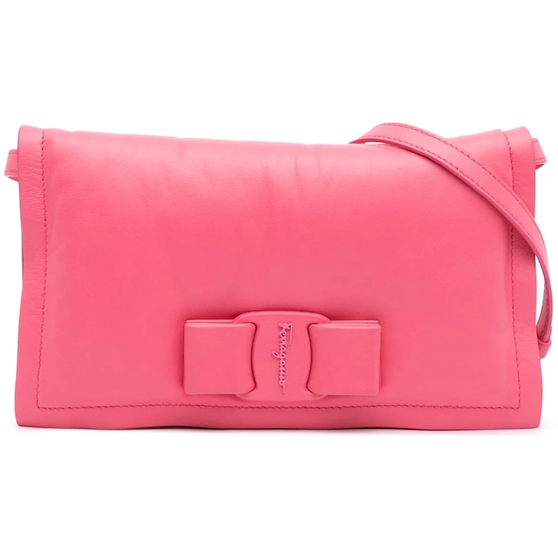 Salvatore Ferragamo Schultertasche Mini Padded Leather Viva Bow Crossbody rose