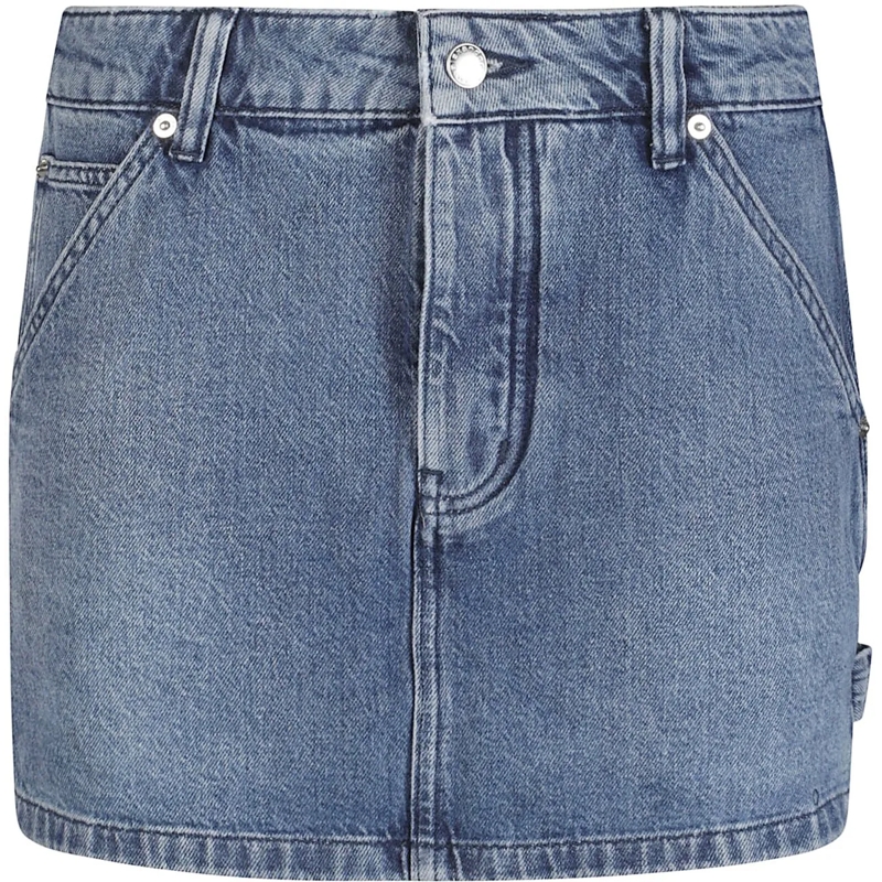 Alexander Wang Midirock High Rise Carpenter Mini Skirt Blue blau