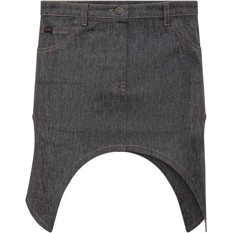 Courrèges Minirock Gonna in Denim Rovesciata dunkelblau