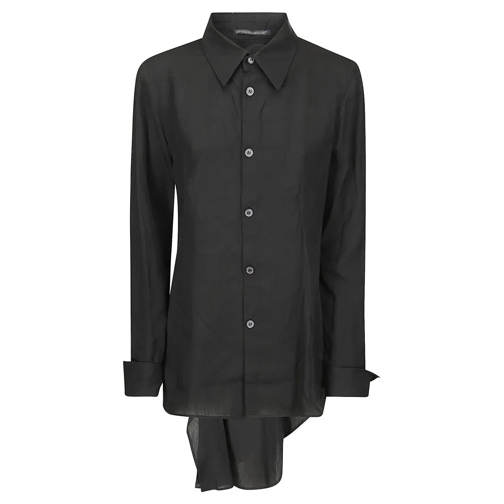 Yohji Yamamoto Hemden Long Black Asymmetric Shirt Black