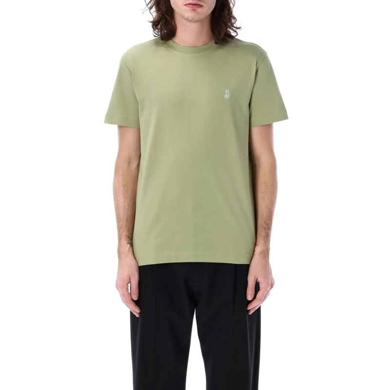 Burberry T-shirt Ribbed Cotton T-Shirt With Subtle Embroidered Embl Neutrals