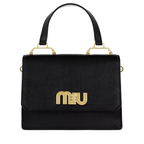 Miu Miu Madras Logo Embellished Handle Bag Black Crossbody Bag