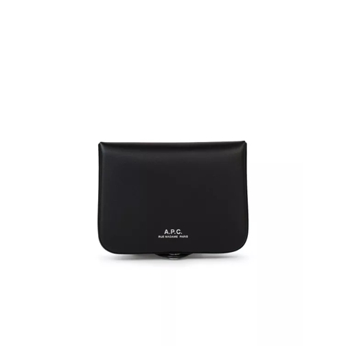 A.P.C. Josh' Black Matte Leather Coin Purse Black Portamonete