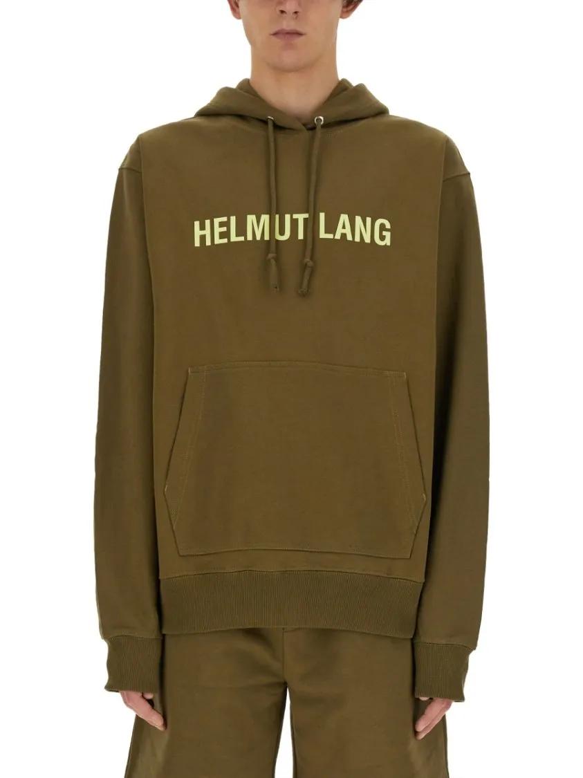 Thumbnail - Helmut Lang - Crewneck Sweatshirt With Bold Logo Detail - Größe S - grün