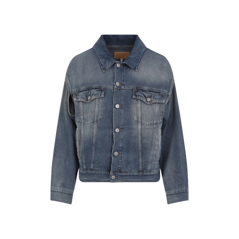 MM6 Maison Margiela Jeansjacke Vibrant Blue Oversized Denim Jacket With Classic D Blue