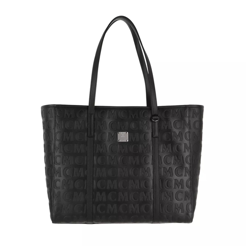 MCM Medium Toni Shopper Leather Black Black Shopping Bag