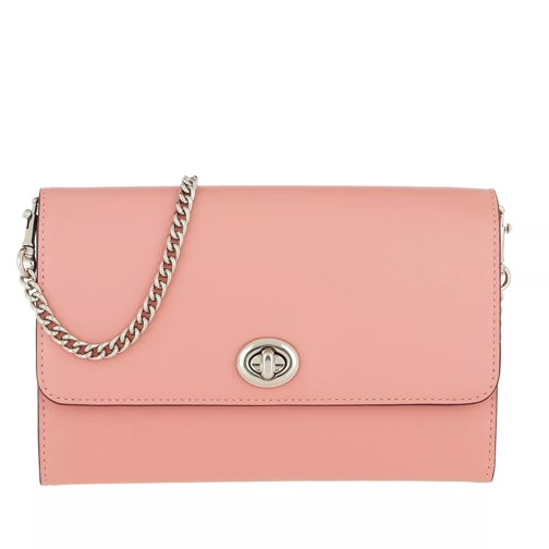 Coach Smooth Leather Turnlock Chain Crossbody Bag Pink Sac à bandoulière