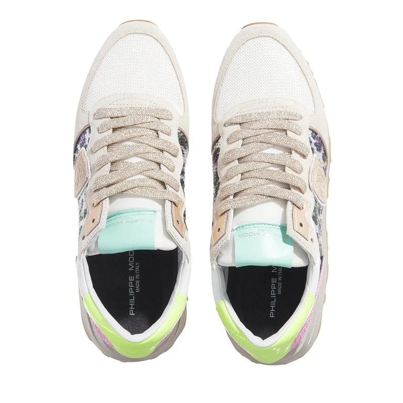 Philippe Model Sneaker basse Tropez Haute Low Woman Paillettes Leo Leo Multi Jaune(Image 5)