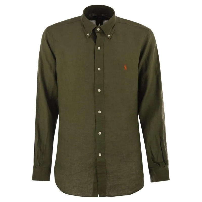 Polo Ralph Lauren Chemise Custom-Fit Linen Shirt Green