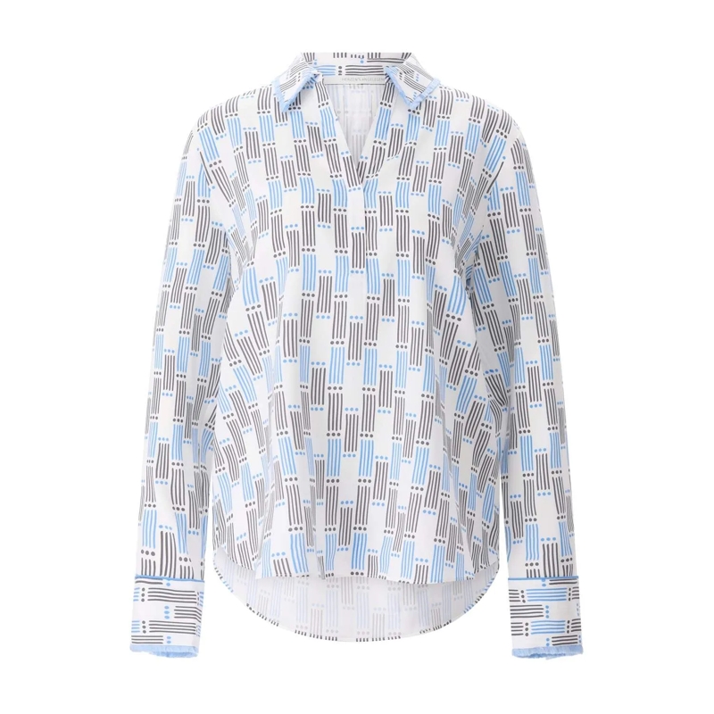 Herzensangelegenheit Blouse Seidenbluse mit Muster Weiß