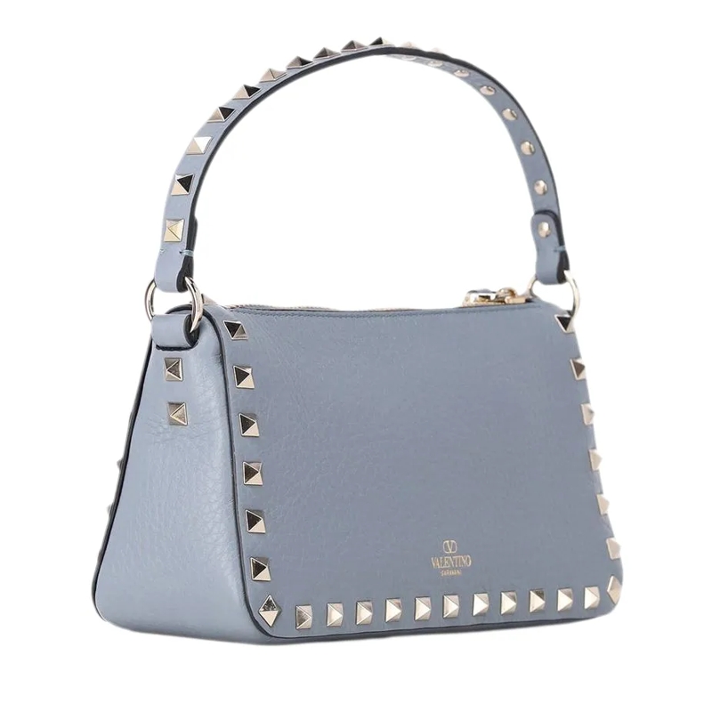 Valentino Garavani Sac à bandoulière Schultertasche aus genarbtem Kalbsleder blau